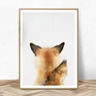 Детские постеры и принты в виде лисицы на стену, Раскрашивание животных в лесу, украшение для спальни