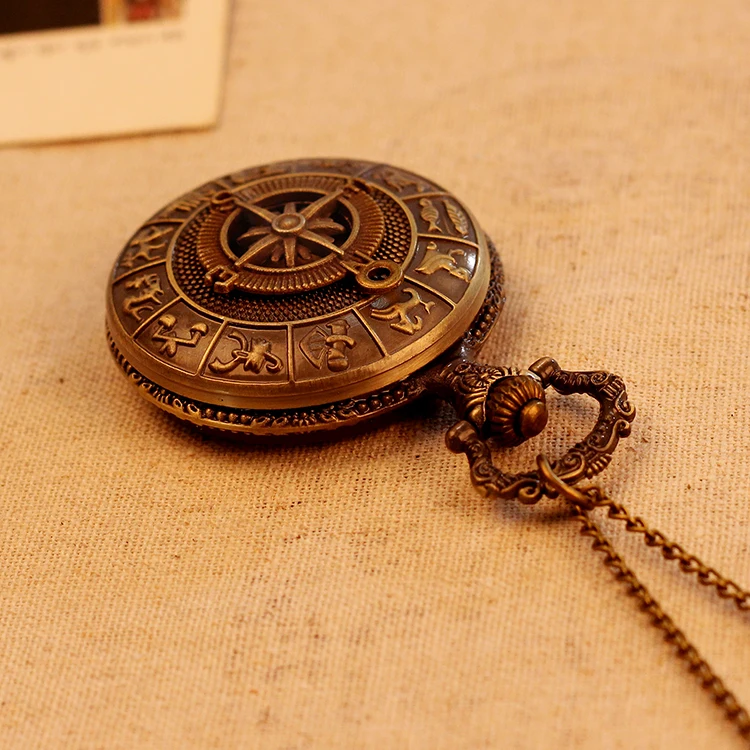 Роскошные мужские и женские карманные часы в стиле ретро бронзовые античном с