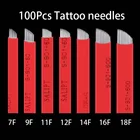 100 шт. Tebori 7 9 11 12 14 16 гибкие микроблейдинг ламинаты нанотату иглы лезвие для 3D макияжа бровей ручка вышивка
