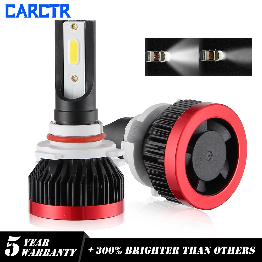 

CARCTR EV7 12/24V Car Led Headlight H4 H1 H7 H8 H9 H11 9005 9006 6000K 100W Super Bright Car Modified Bulbs for Car Headlights