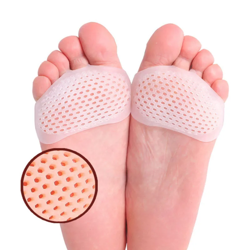 

2Pair Silicone Soft Forefoot Pads Women High Heel Shoes Slip Resistant Protect Pain Relief Orthotics Breathable Foot Care Tool
