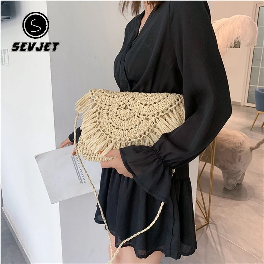 Новинка 2020 летняя сумка для женщин плетеная Женская Повседневная Соломенная