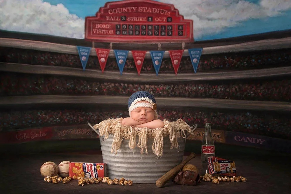 Фон для фотосъемки бейсбольный спортивный фон новорожденных детей Детский
