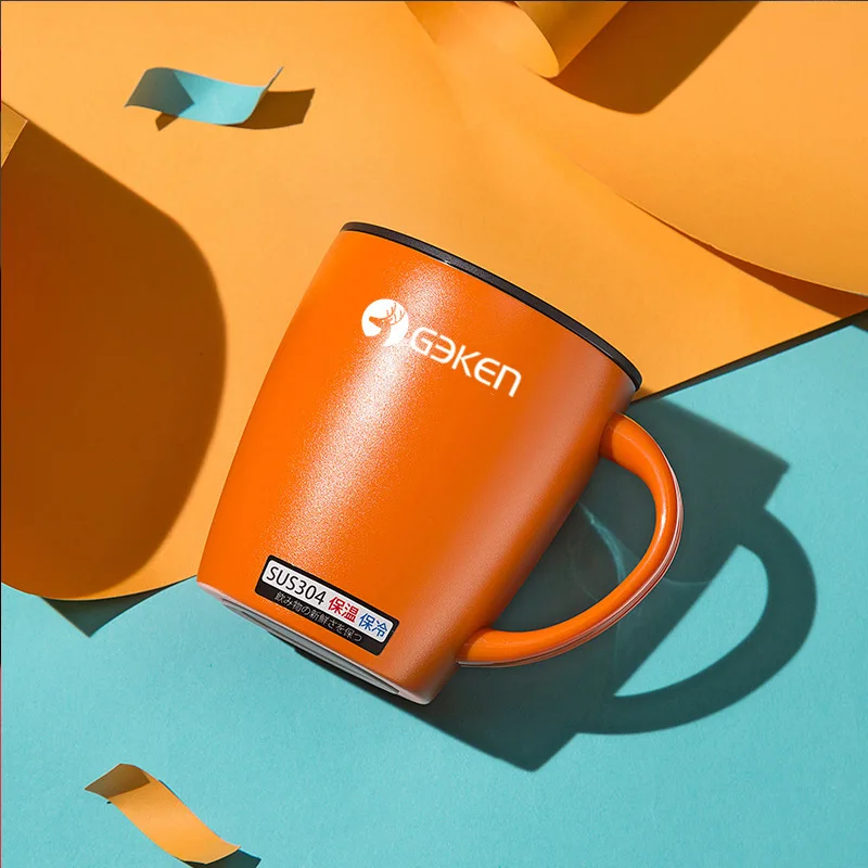 380 Orange 350 мл и 380 мл, портативный термос с двойными стенками из нержавеющей стали 304, кофейные кружки, офисные термосы для чая, термос, чашка для воды - Цвет: 380 Orange