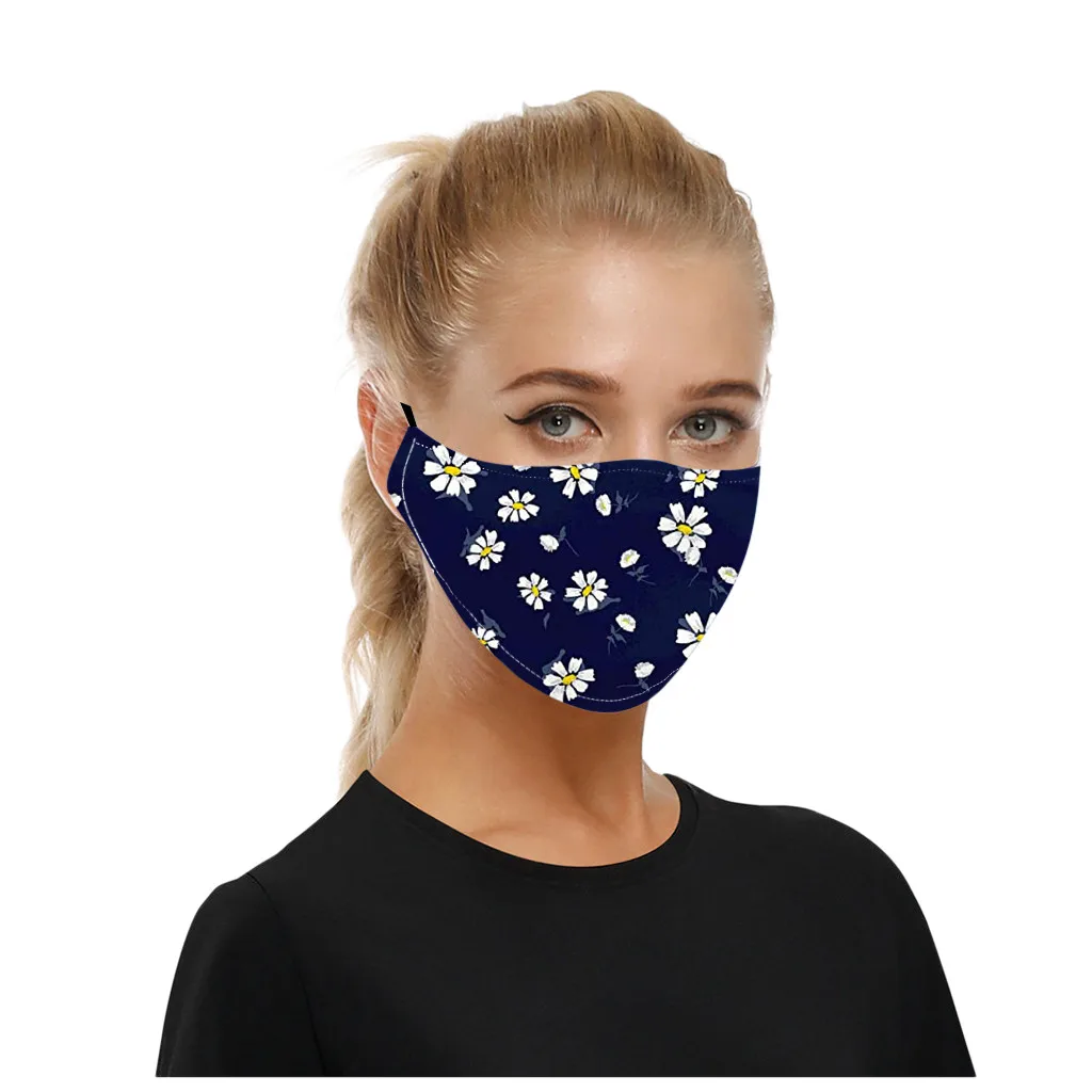

Face Mask Scarf 5pcs Mascarilla Adults Men Women Cotton Washable Adjustable Cartoon Filter Breather Valves Mask Mscara Masque
