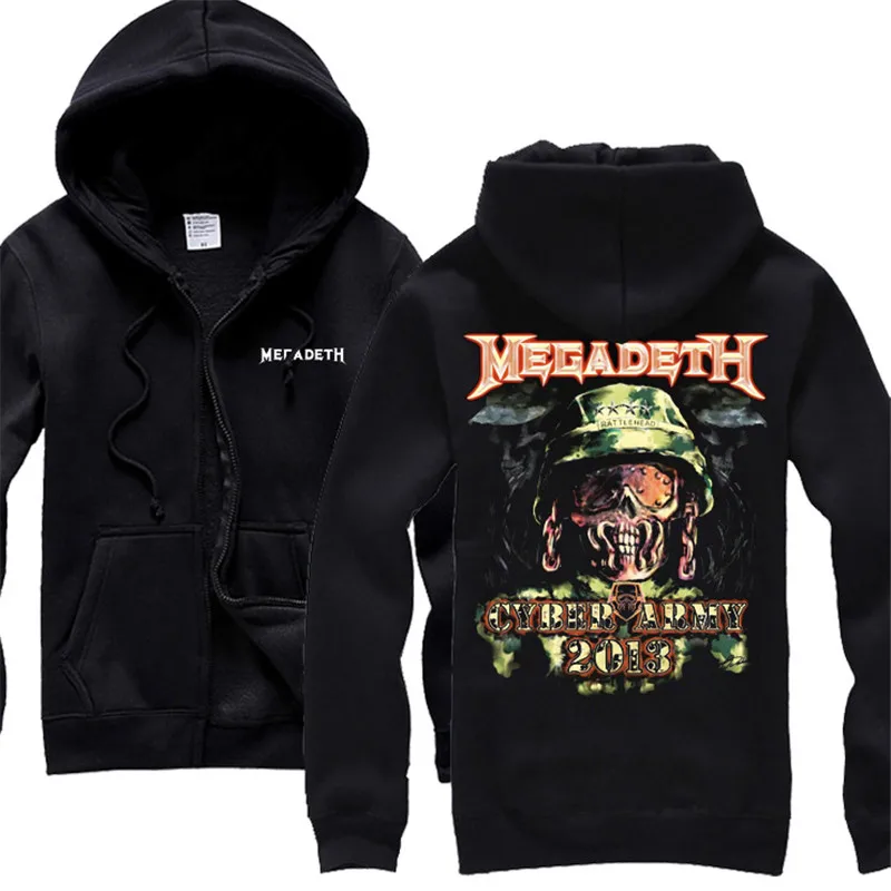 25 дизайнов Megadeth рок черные толстовки оболочка куртка трэш металлический Свитшот 3D Череп Кость Sudadera молния флисовая верхняя одежда
