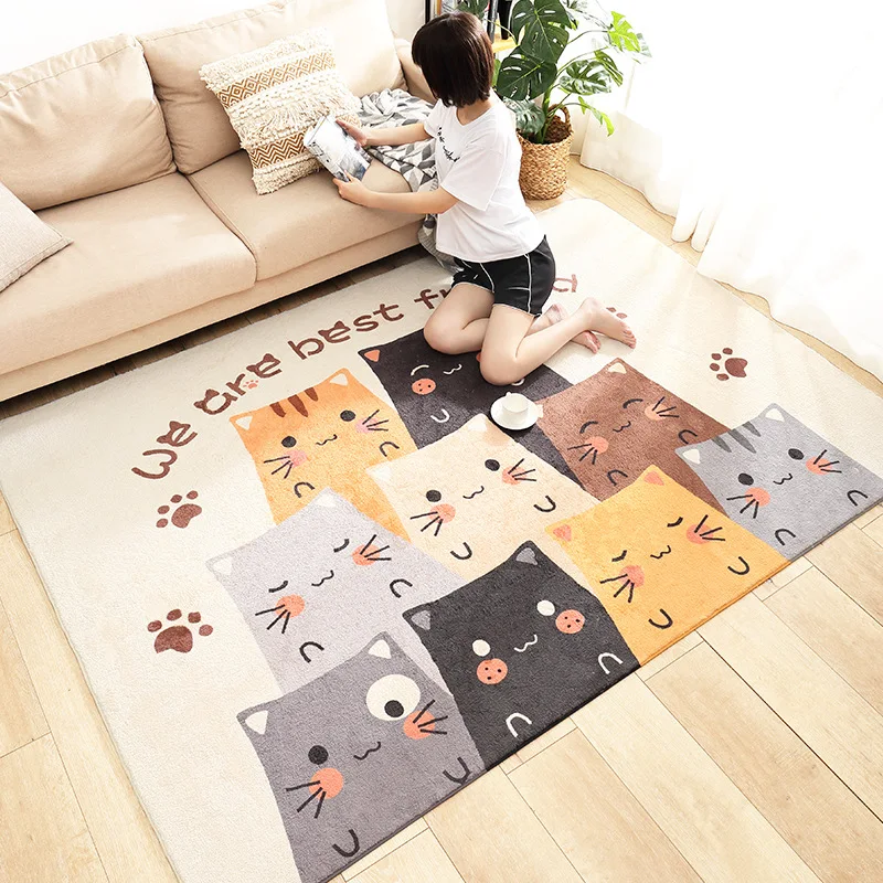 

Cartoon living room carpet, large area coffee table carpet, home girl room mat, bedroom full of tatami bedside carpet
