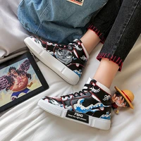 anime one piece shoes monkey d luffy cosplay men sneakers women casual shoes winter high top vulcanized shoes canvas sneakers