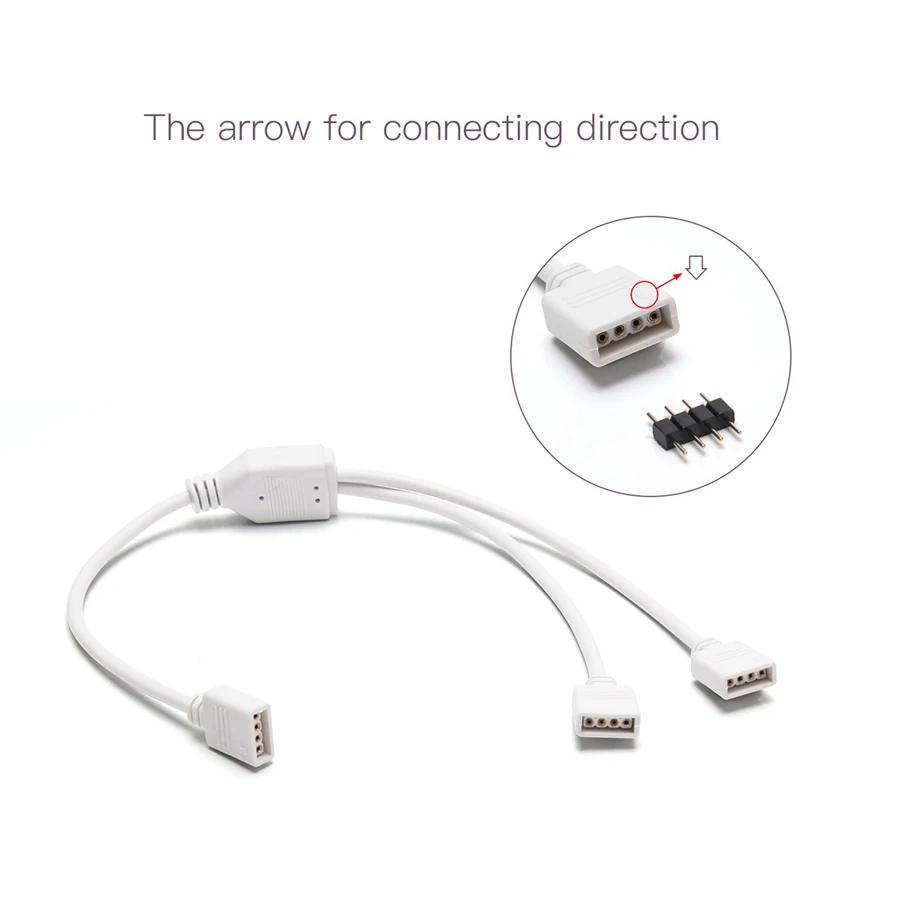 4 Pin RGB светодиодный разъем отклонения в размерах на 1-2/ 3/4 разветвитель провода