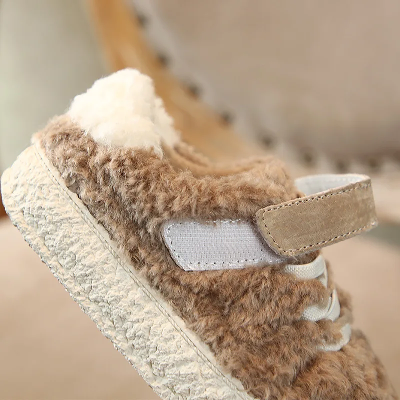 Новые зимние детские спортивные кроссовки повседневные теплые черные для