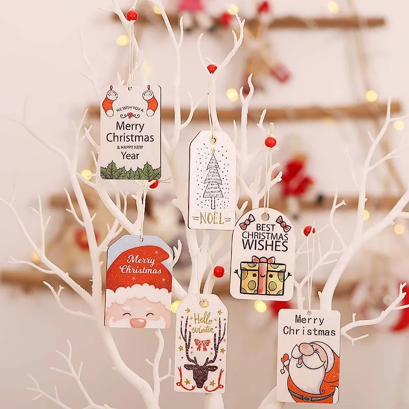 1 шт. 2020 Новогодняя деревянная дверь подвесной знак Рождественское украшение для