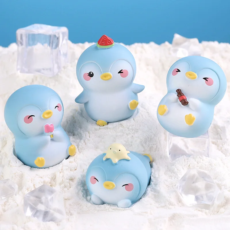 

Милый кавайный домашний декор для комнаты, мини-украшения, аксессуары для стола, украшение, мультяшный Пингвин, миниатюрная искусственная к...