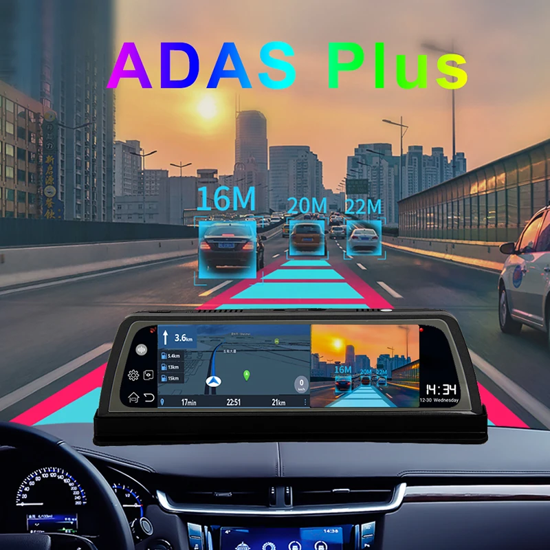 Bluavido 4G ADAS 10 дюймов IPS автомобильный телефон Android 8.1 GPS-навигация 1080P двойной DVR WiFi