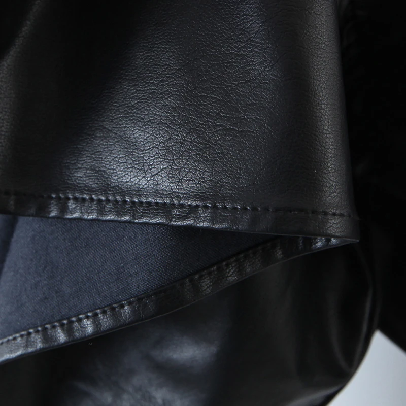 

Wixra Womens Pu Dress O Neck High Street Full Sleeve Loose Club Short Clothing Spring Autumn New For Female