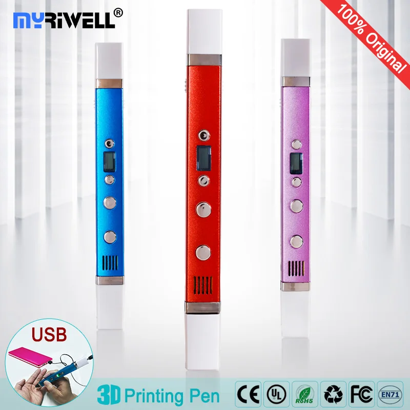 myriwell 3d ручка для рисования，LED дисплей，3д pen pens USB Поддержка мобильного источника