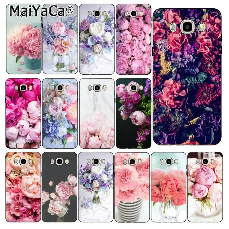 MaiYaCa элегантный цветочный розовый фиолетовый пион чехол для телефона Samsung Galaxy J7 J6