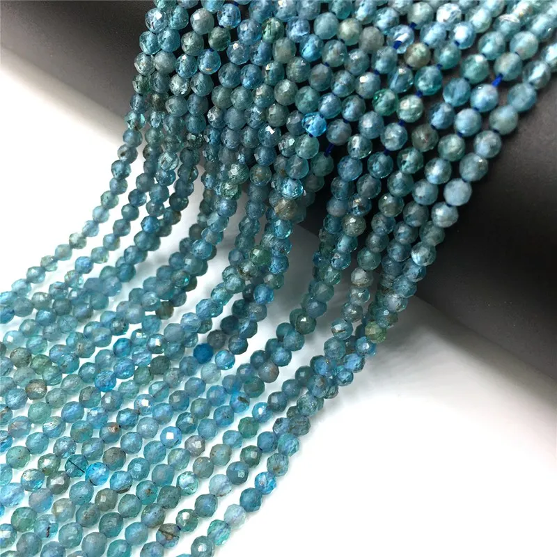

15,5 "натуральный Апатит Малый бусины 2 мм/3 мм/синий прозрачный кварцевый крошечные ограненные каменные бусы для" сделай сам "для изготовления...