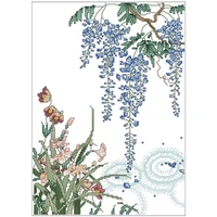 wisteria flowers 1 patterns counted cross stitch 11ct 14ct 18ct diy cross stitch kits embroidery needlework sets home decor
