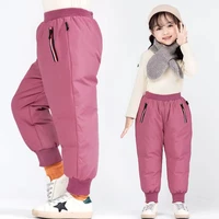 2021 new childrens winter pants for boys and girls thick trousers warm kids cotton pants for baby warm ski pants