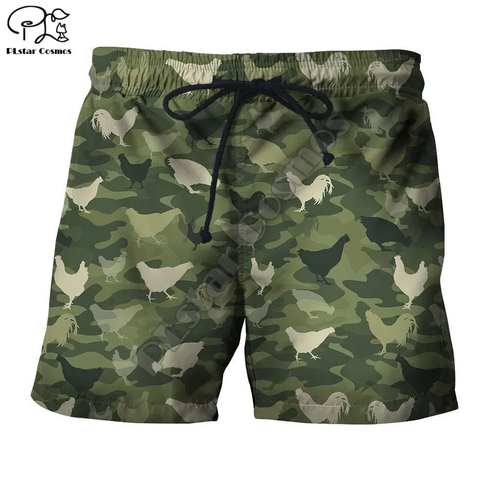 

PLstar Cosmos Beautiful Chickens Farming Men's Shorts Cool Fashional Summer Casual Shorts Harajuku 3D Printed Loose Beach C17