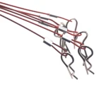 6 шт. Радиоуправляемый корпус, стальной зажим, веревка с R-образным штифтом, стержень 145 мм, анти-потерянный провод для HSP HPI Traxxas Axial Tamiya 18 110 RC Car Monster