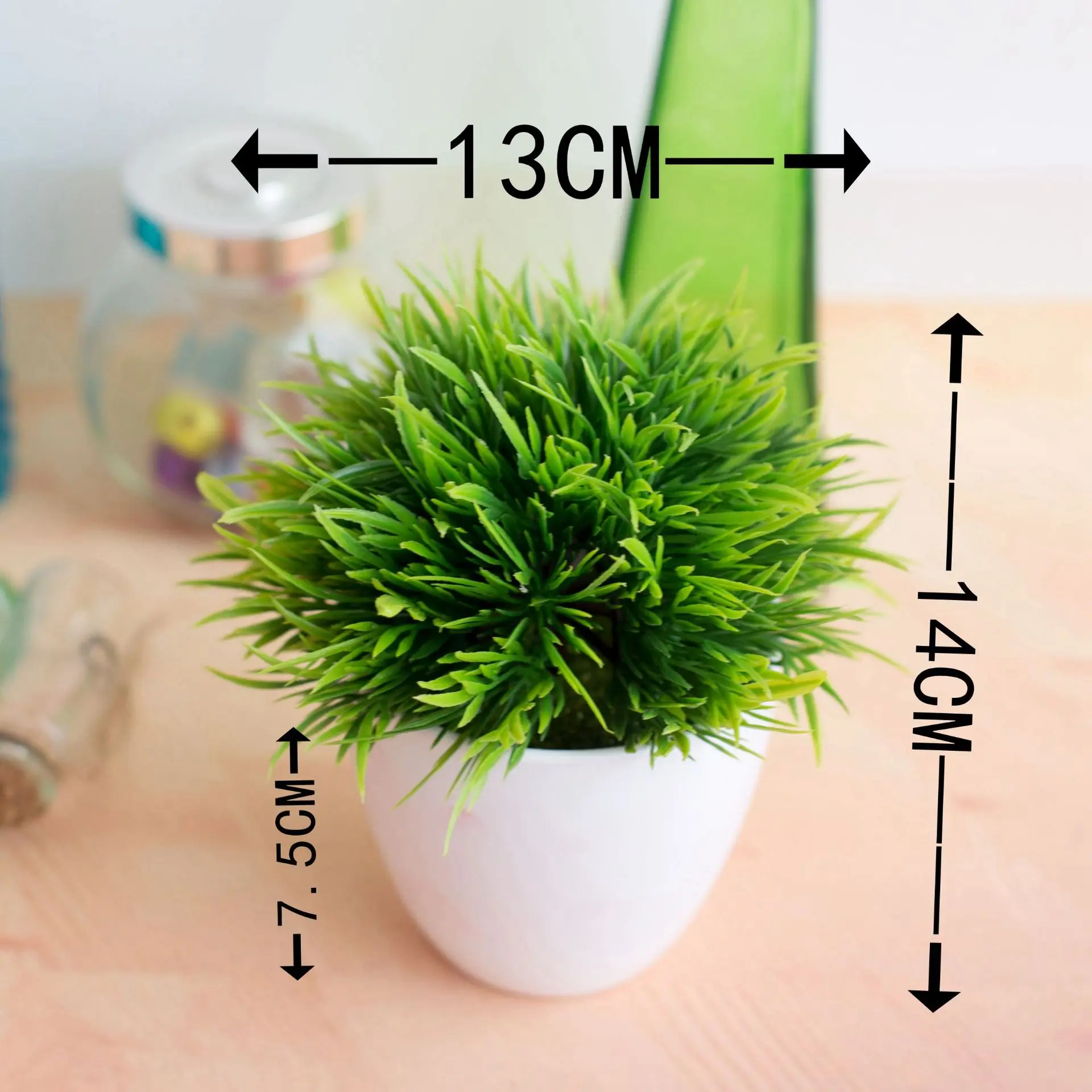 Искусственные травяные шарики 13 х14 см 32 головки искусственные комнатные