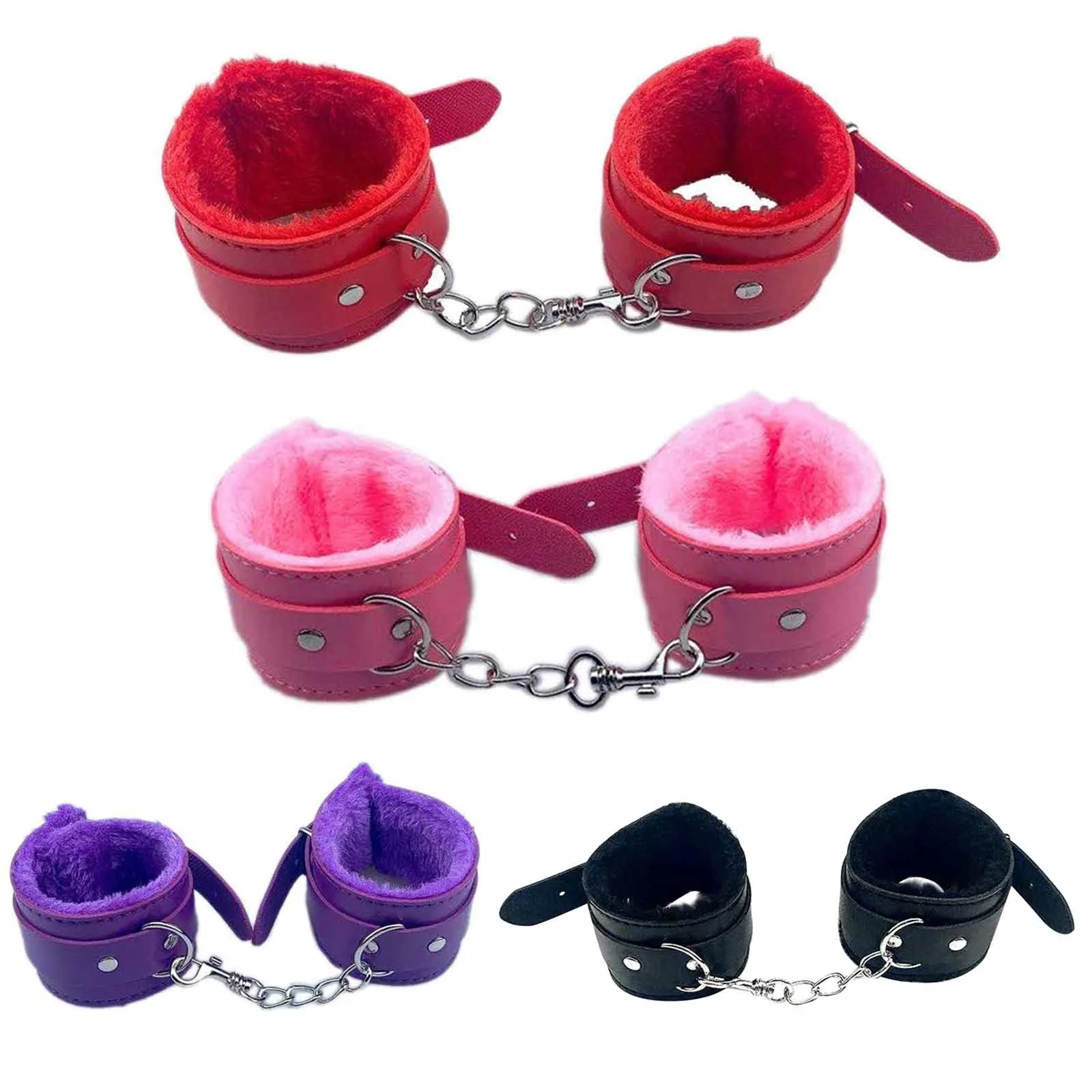 1 пара наручники из искусственной кожи удерживающие манжеты для бондажа ролевая