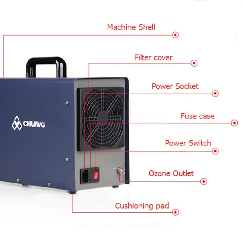 

7g/H Portable Ozone Generator Water Deodorizer Sterilization Air Purification Sterilizer Professional Ozonator AC220V EU Plug