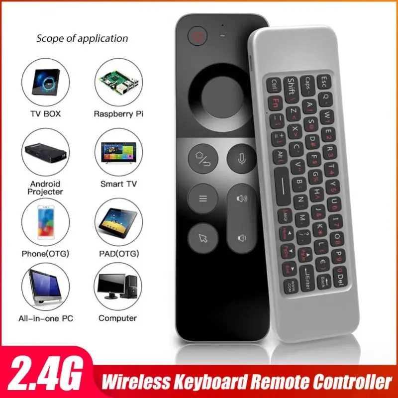 

W3 2.4G Wireless Voice Smart Air Mouse Gyroscope Remote Control & Full Mini KeyboardFor Android TV BOX Windows / Mac OS 2021