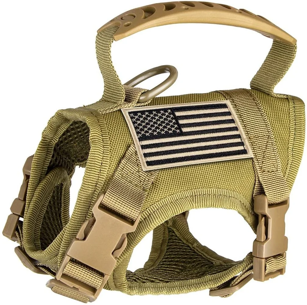 Arn&eacute;s t&aacute;ctico militar para perros y gatos, Collar de chaleco de nailon 600D MOLLE, transpirable, correa de pecho ajustable para entrenamiento, caminar, seguridad para cachorros-0