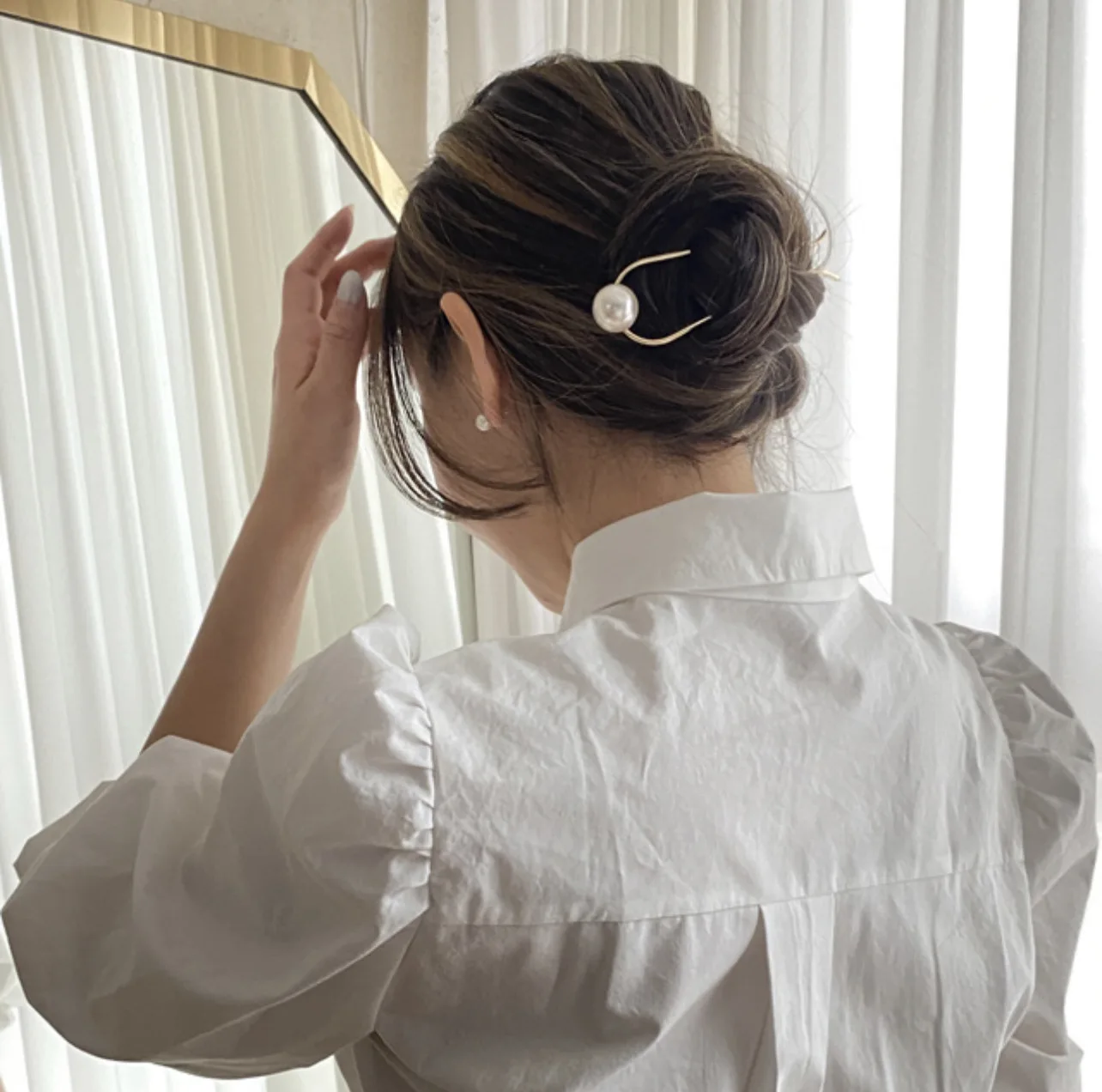 

U-образные украшения для волос с гальваническим жемчугом