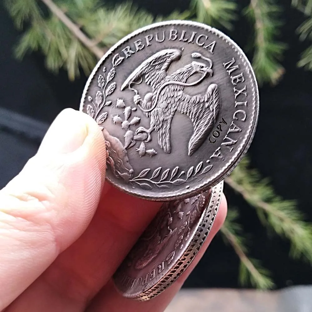 Мехико старые монеты с изображением орла 27 г 8 Reales коллекционные копии