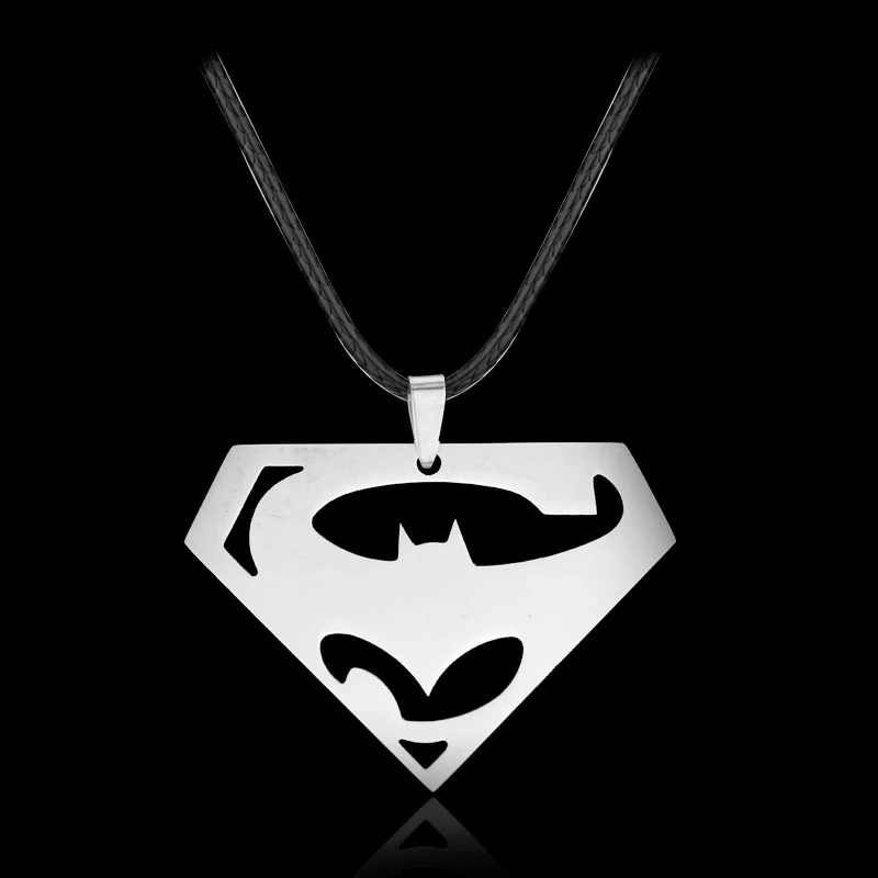 Бэтмен Комиксы DC, Marvel ювелирные изделия ожерелье супергероя Темный рыцарь летучая мышь цепь кулон Цепочки и ожерелья 3 цвета - Окраска металла: leather