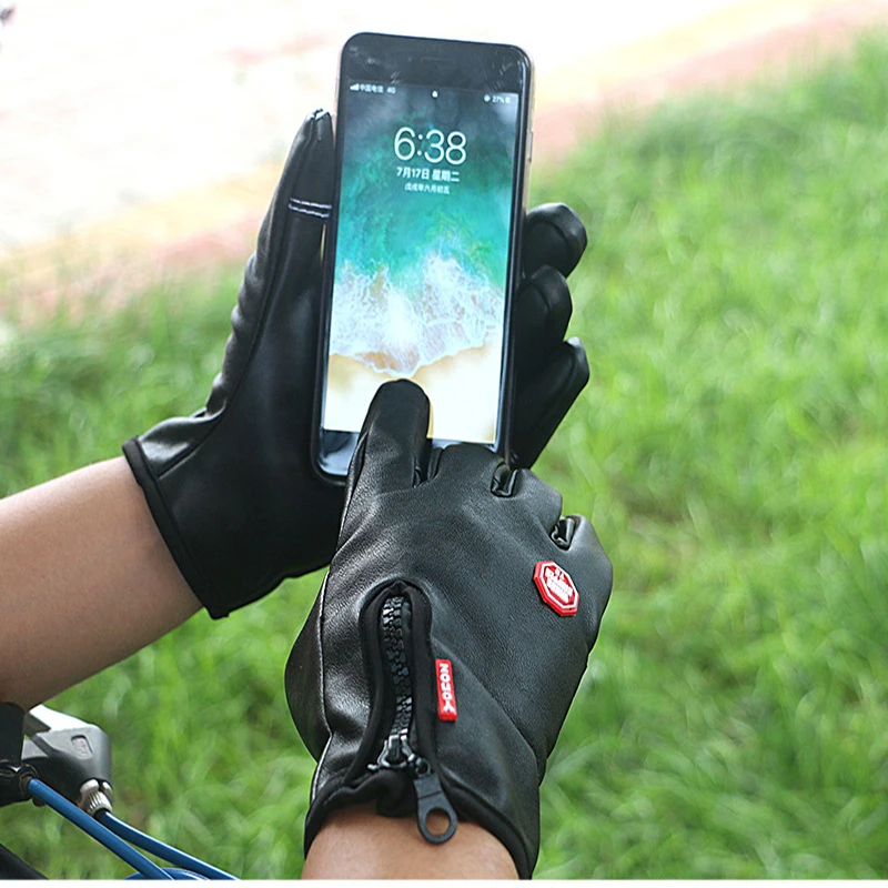 Holland Genuine Leather Gloves Motorcycle ATV Downhill Cycling Riding Racing Touchscreen Waterproof Protective | Автомобили и