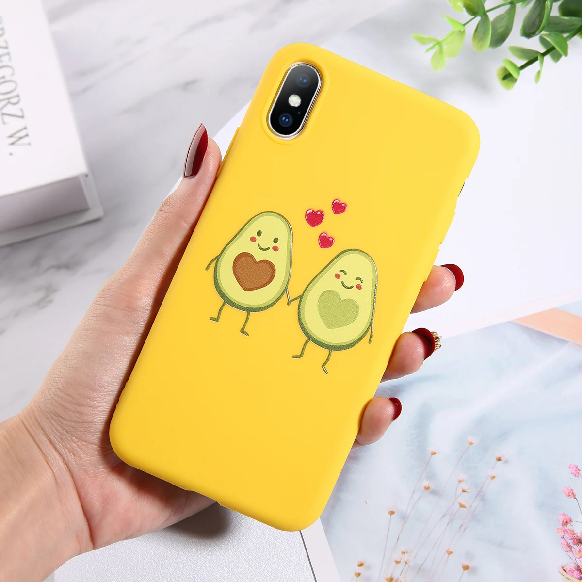 7706 Lovebay милый авокадо чехол для телефона в форме кактуса для iPhone 11 Pro XR X XS Max 7 8 6 6s Plus 5 5S SE волн Корона силиконовая Мягкая задняя крышка - Цвет: 7706