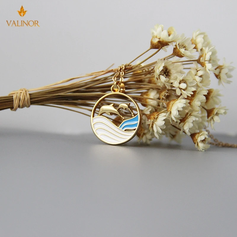 Дизайнерские Цепочки и ожерелья эпоксидная Dolphin Bay любителей Женская цепочка с