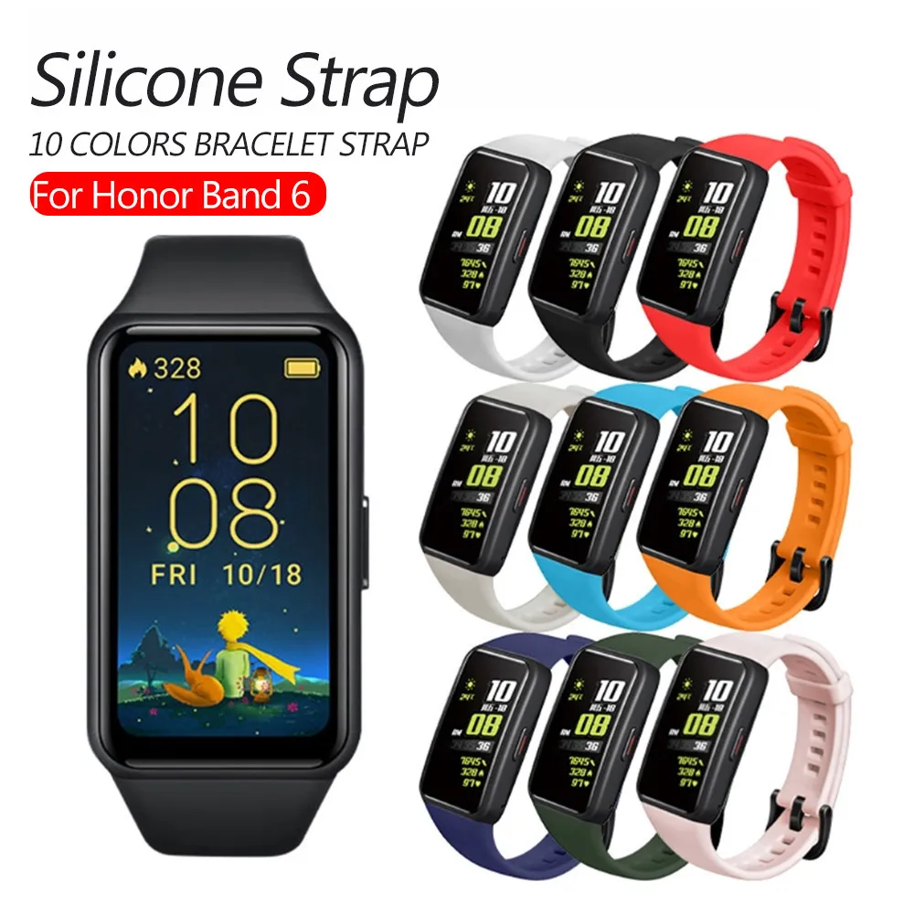 

Ремешок силиконовый для Honor Band 6, сменный спортивный браслет для смарт-часов Huawei Honor Band 6, аксессуары для наручных часов