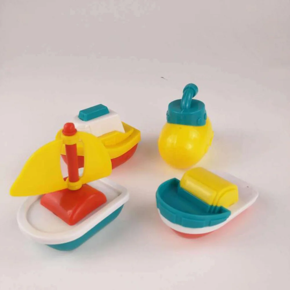 4pcs Boat Train Bath Toy Bathroom Baby Toys Swim Floating Water Swimming Pool Shower Educational Classic for Children | Игрушки и хобби