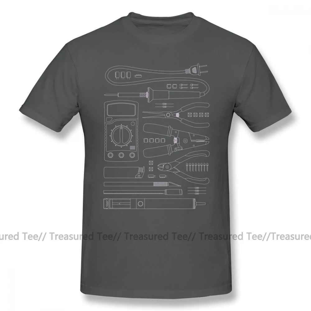 Hacker T Shirt Hardware Hacker Tools Tee T-Shirt Short-Sleeve 100 Percent Cotton Tee Shirt Funny Streetwear Graphic Man Tshirt - Цвет: Dark Grey