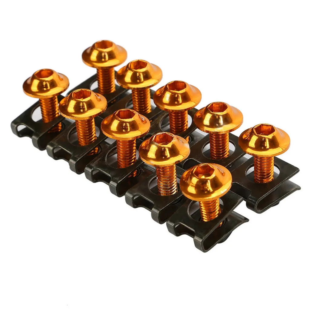 

10 x Universal M6 Fairing Panel Bolts & Clips Nuts Screws