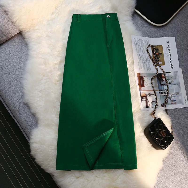 

Юбка женская джинсовая с высокой талией, в стиле ретро, K1422