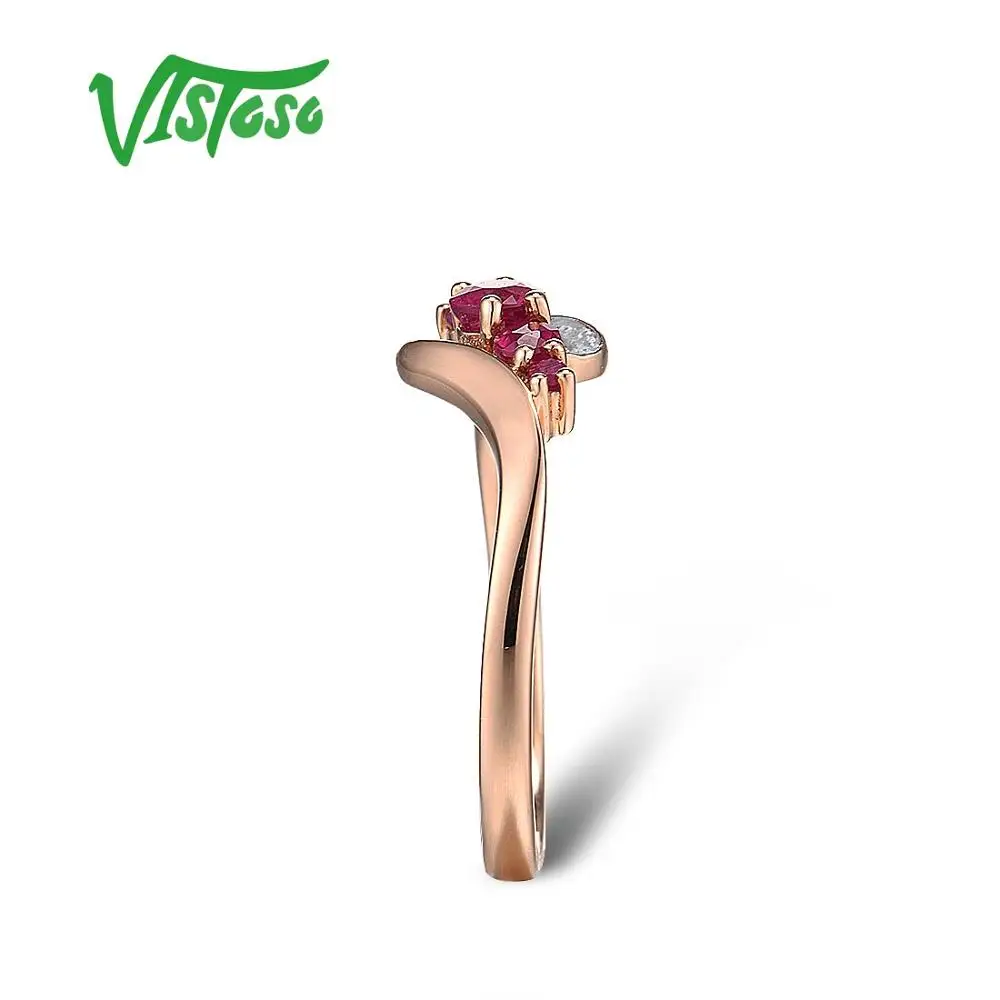 Женское золотое кольцо с бриллиантами VISTOSO розовое золото 14 к 585 пробы со