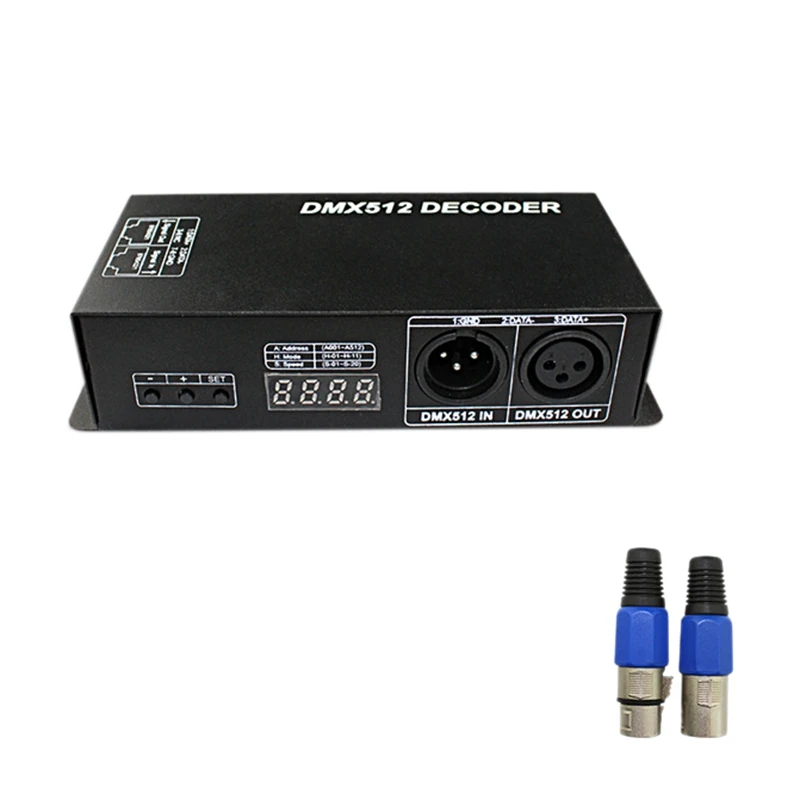 3CH RGBW DMX 512 декодер светодиодный контроллер 3 канала x 4A дисплей светильник DC12