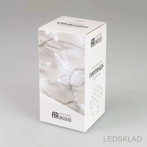 026003 Светодиодная гирлянда ARD-EDGE-CLASSIC-2400x600-CLEAR-88LED-FLASH WHITE (230V 6W) (ARDCL IP65)-1шт. Arlight | Лампы