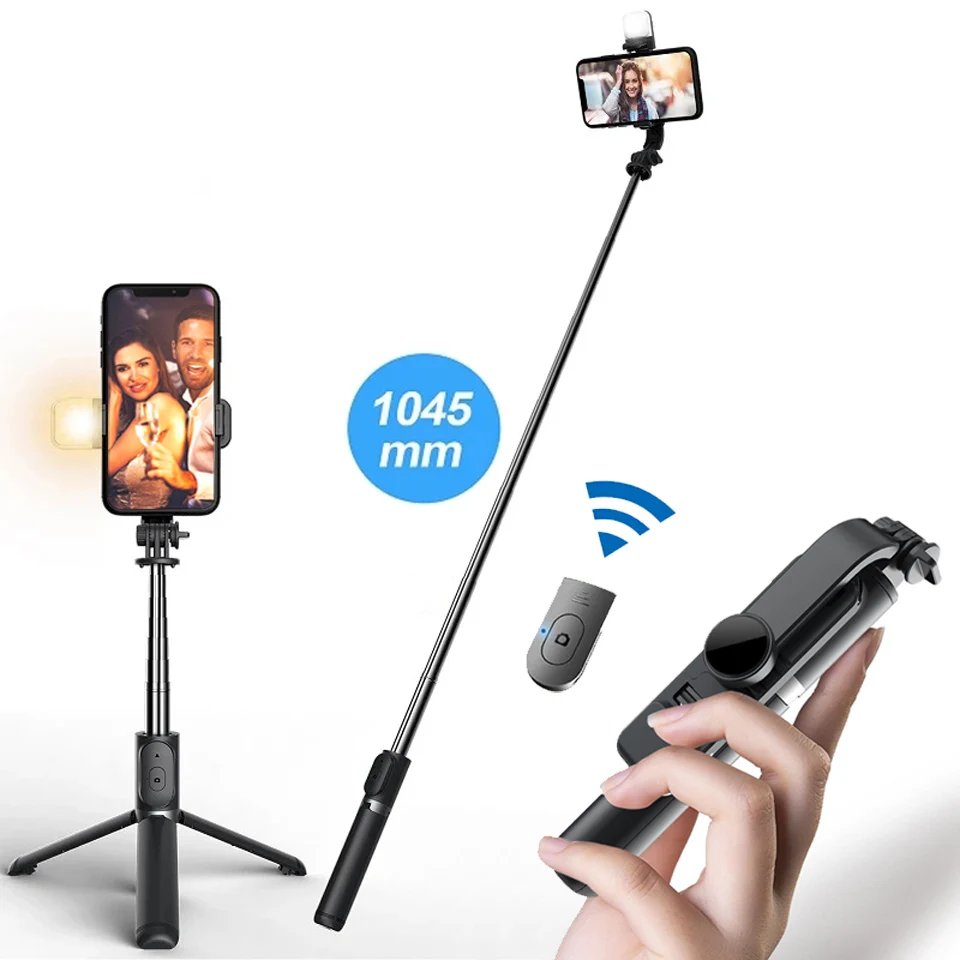 

Mini Selfie Stick Bluetooth Led Fill Light Tripode Para Movil Lamp Phone Stand Portabl Con Luz Palo Extensible Video Controle