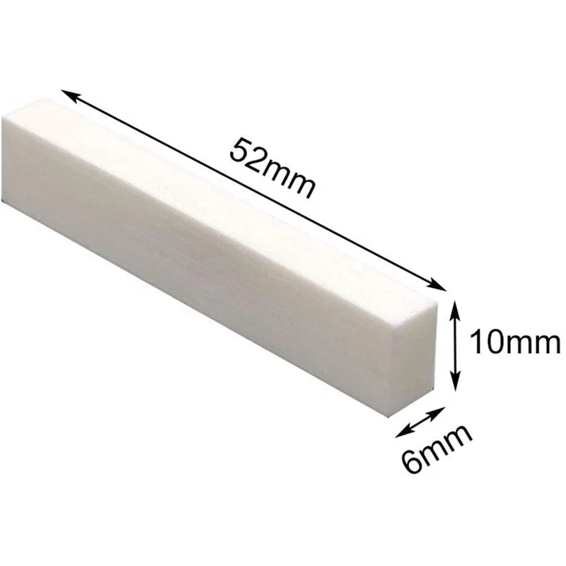 

6Pcs Guitar Blank Bone Nut Made of Bone 52X6X10mm for Electric & Classical & Cigar Guitar, Banjo, Ukulele Replacement