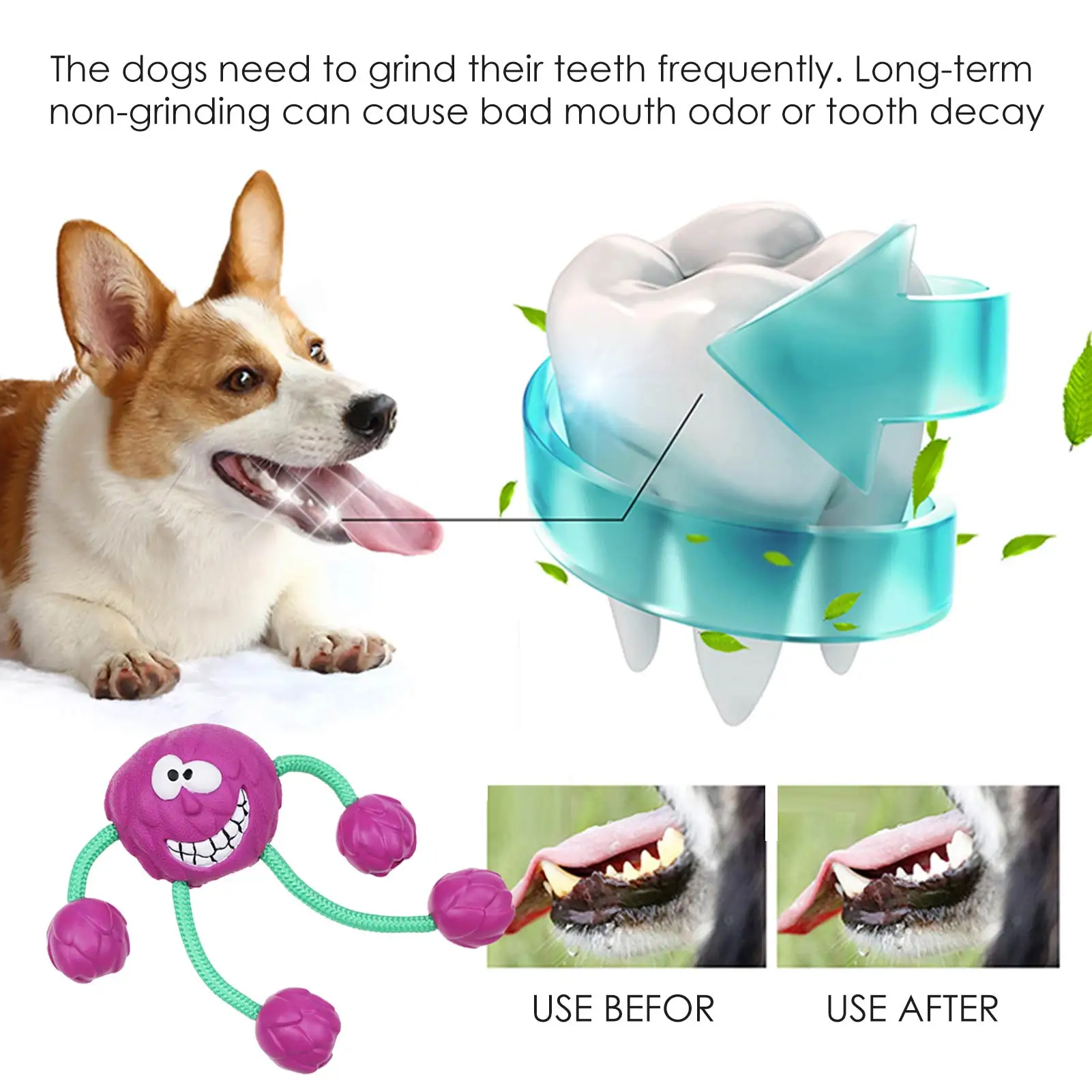 

Pet Sounding Toy Bite-resistant Interactive Dog Molar Toy