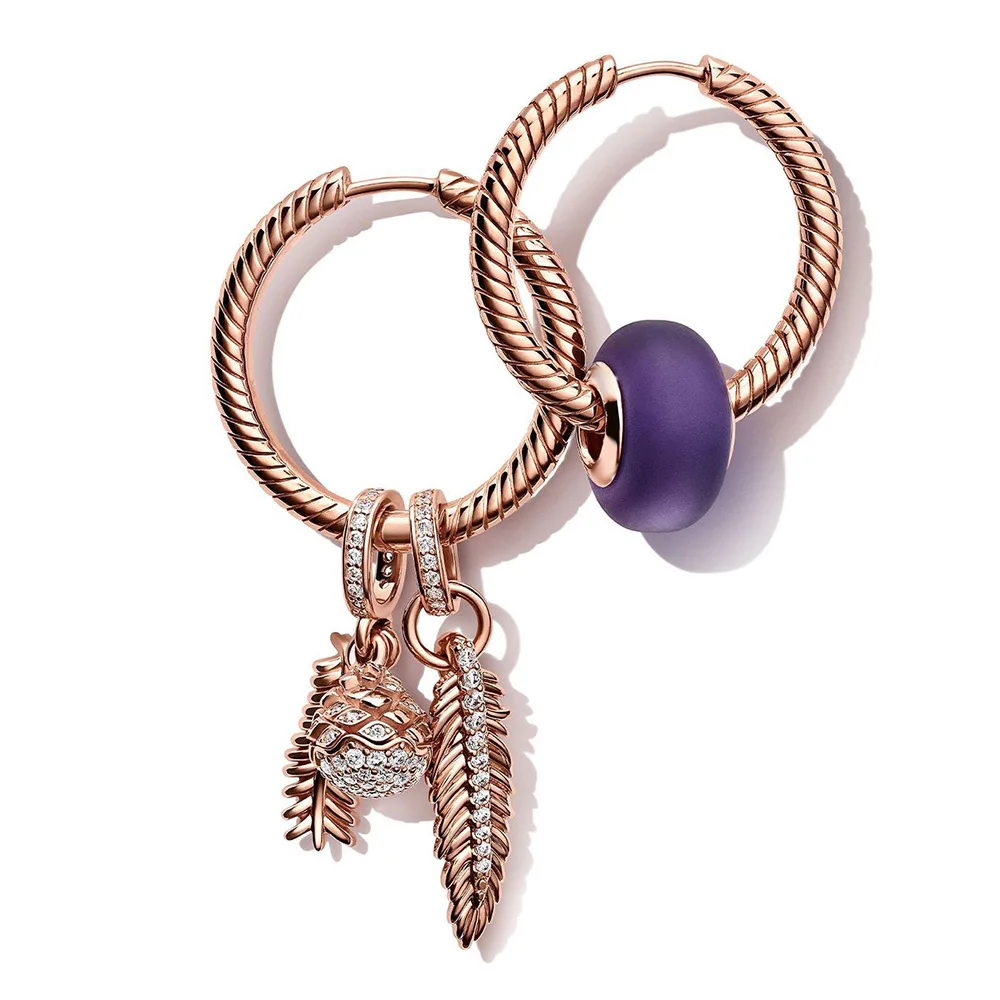 Женские серьги кольца из серебра 925 пробы с подвеской|Бусины| |