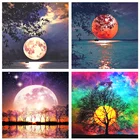 Пейзаж сделай сам, алмазная живопись рисунок с Луной, полная Бриллиантовая мозаика, вышивка крестиком, украшение для дома, ремесла, подарок