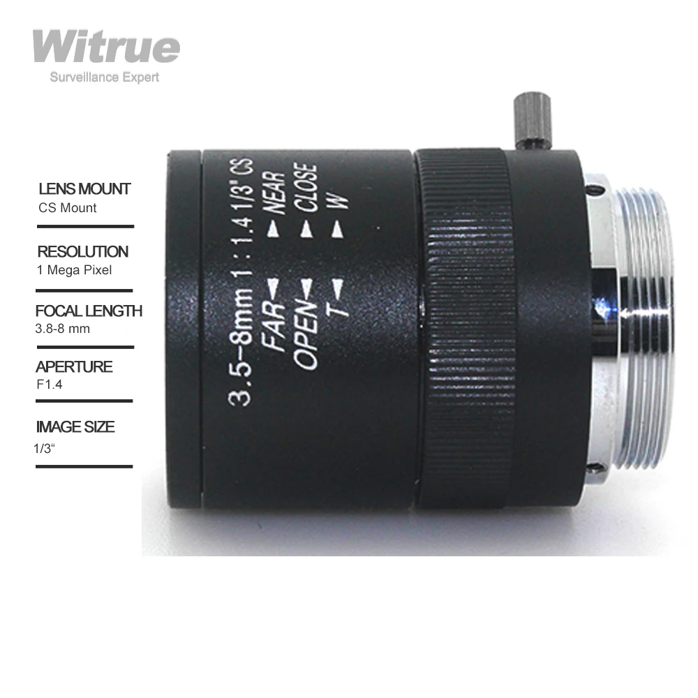 Witrue HD линза CCTV 5 0 мегапикселей 3 5-8 мм варифокальный объектив CS Moun F1.4 1/3 для камеры